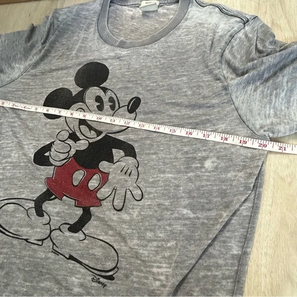 Abercrombie & Fitch Mickey Mouse Mens Muscle Burnout T-shirt Gray Large - Picture 5 of 9